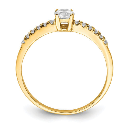 10K Clear CZ Fancy Ring