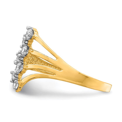 10K Clear CZ 7-Stone Ring