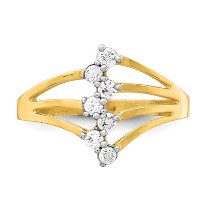 10K Clear CZ 7-Stone Ring
