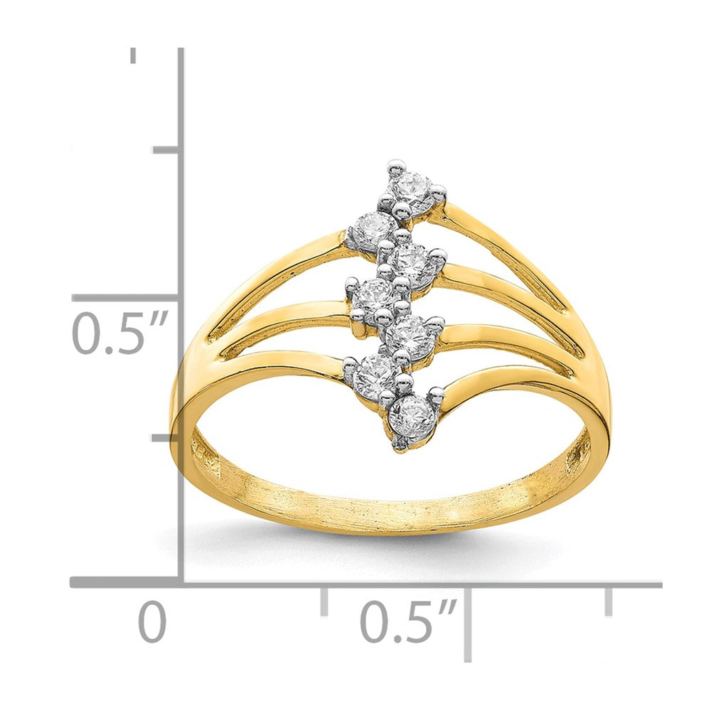 10K Clear CZ 7-Stone Ring