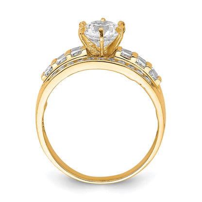 10K Clear CZ Fancy Ring