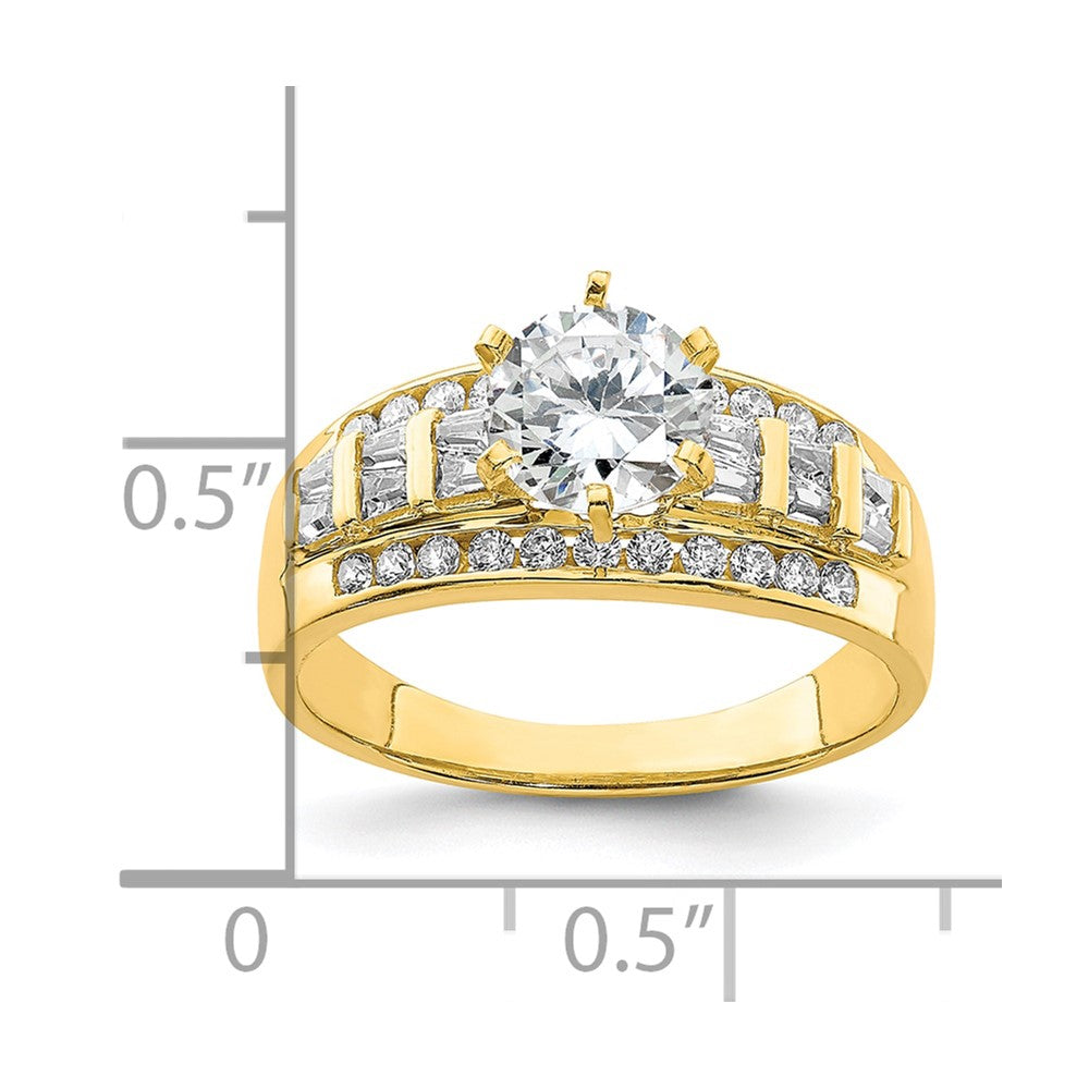 10K Clear CZ Fancy Ring