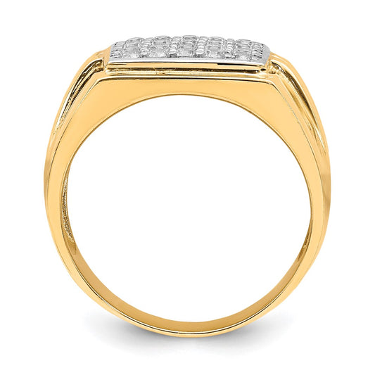 IB Goodman 10k and White Rhodium Mens CZ Ring