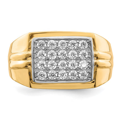 IB Goodman 10k and White Rhodium Mens CZ Ring