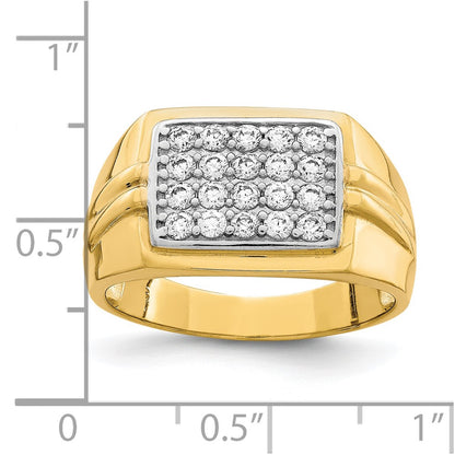 IB Goodman 10k and White Rhodium Mens CZ Ring