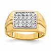 10K w/Rhodium CZ Mens Ring