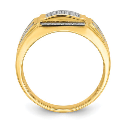 IB Goodman 10k Mens Pave CZ Signet Ring