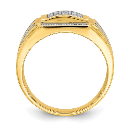 IB Goodman 10k Mens Pave CZ Signet Ring