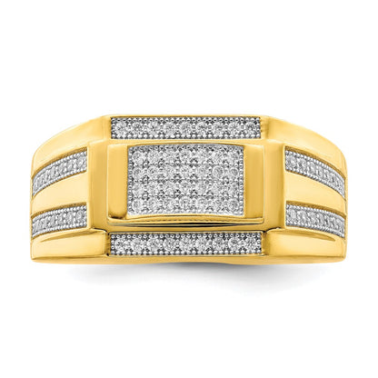 IB Goodman 10k Mens Pave CZ Signet Ring