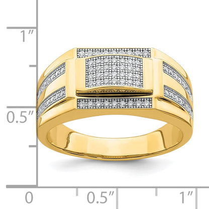 IB Goodman 10k Mens Pave CZ Signet Ring