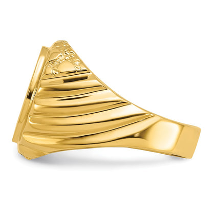 IB Goodman 10k Two-tone Mens Polished and Textured Masonic Ring