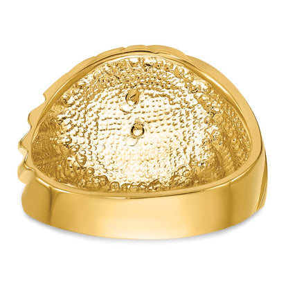 IB Goodman 10k Two-tone Mens Polished and Textured Masonic Ring