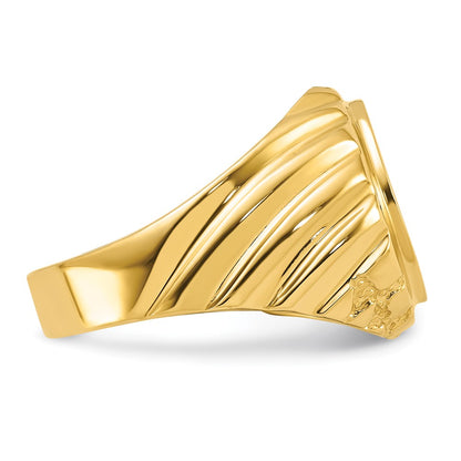 IB Goodman 10k Two-tone Mens Polished and Textured Masonic Ring