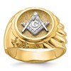 IB Goodman 10k Two-tone Mens Polished and Textured Masonic Ring