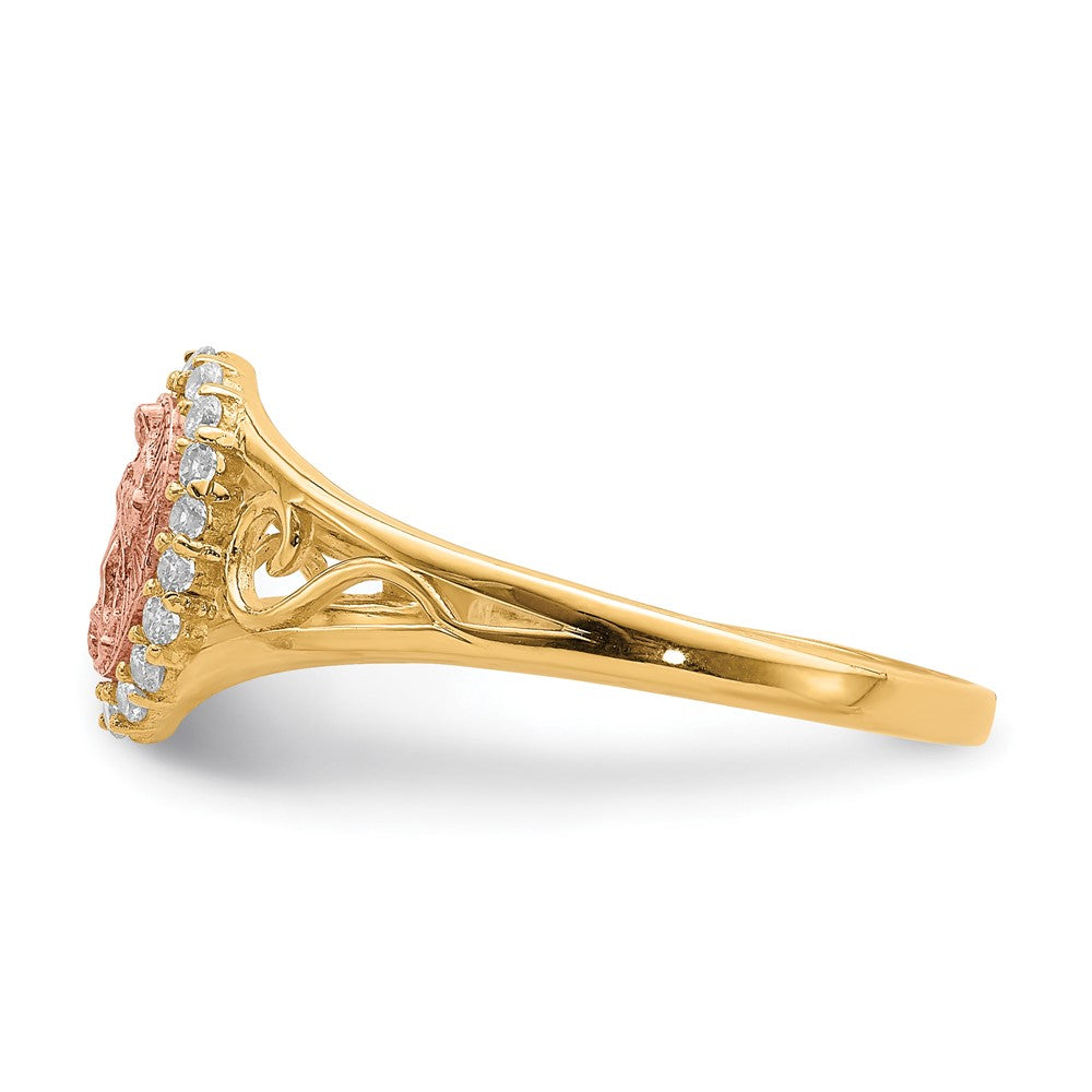 10K Two-Tone CZ Our Lady of Guadalupe Ring