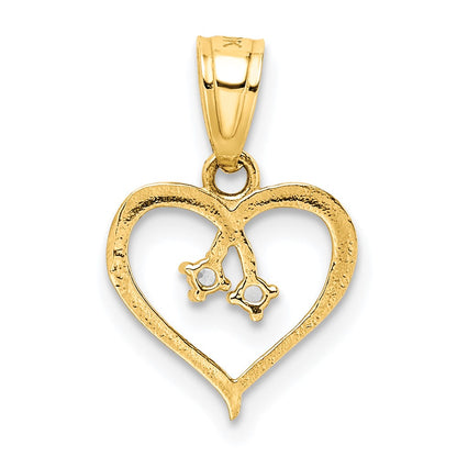 10K CZ Heart Pendant