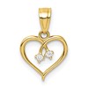 10K CZ Heart Pendant