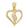 10K 3-Stone CZ Heart Pendant