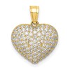 10K CZ Micro-Pave Heart Pendant