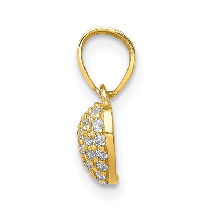 10K CZ Micro-Pave Tiny Heart Pendant