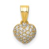 10K CZ Micro-Pave Tiny Heart Pendant