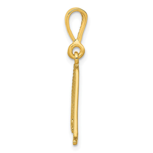 10k Textured Initial A Pendant
