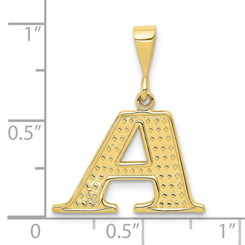10k Textured Initial A Pendant