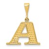10k Textured Initial A Pendant