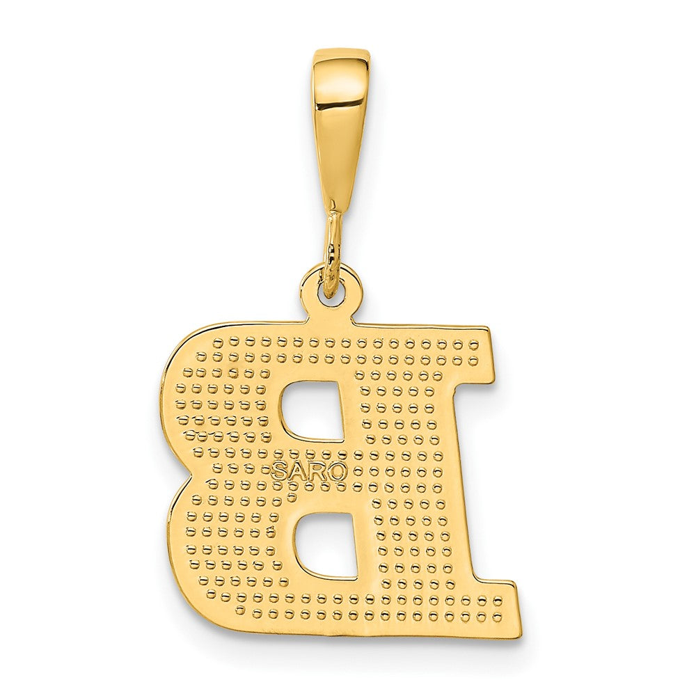 10k Textured Initial B Pendant