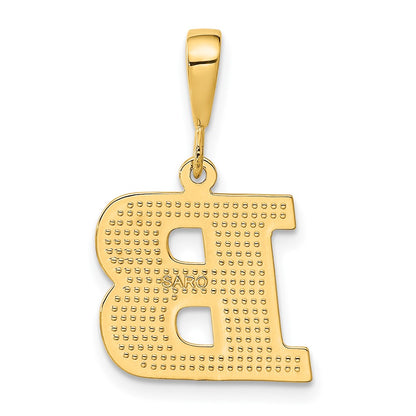 10k Textured Initial B Pendant