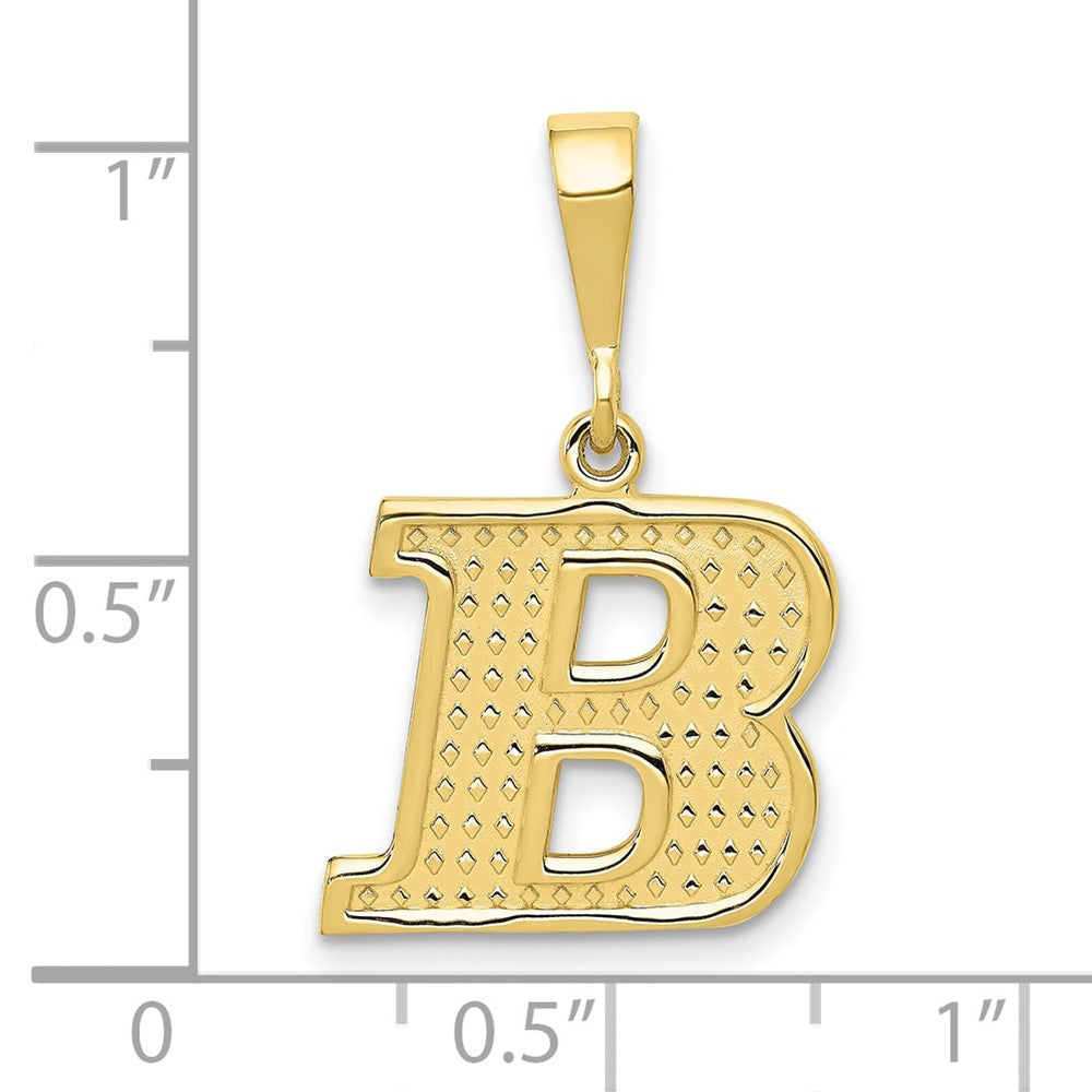 10k Textured Initial B Pendant