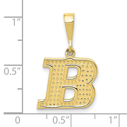 10k Textured Initial B Pendant