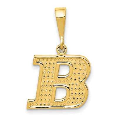 10k Textured Initial B Pendant