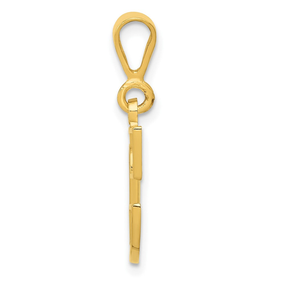 10k Textured Initial C Pendant