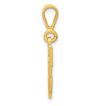 10k Textured Initial C Pendant