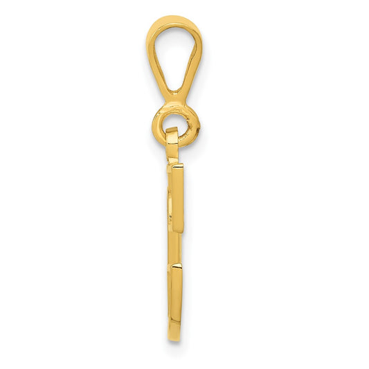 10k Textured Initial C Pendant