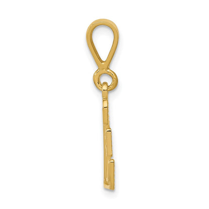10k Textured Initial E Pendant