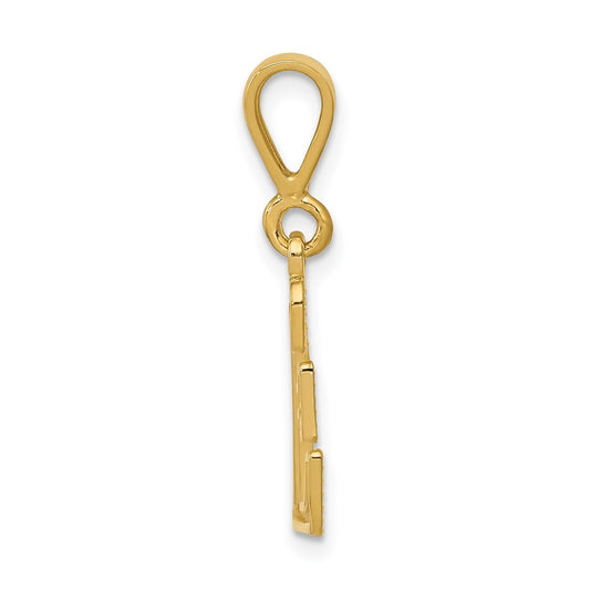 10k Textured Initial E Pendant