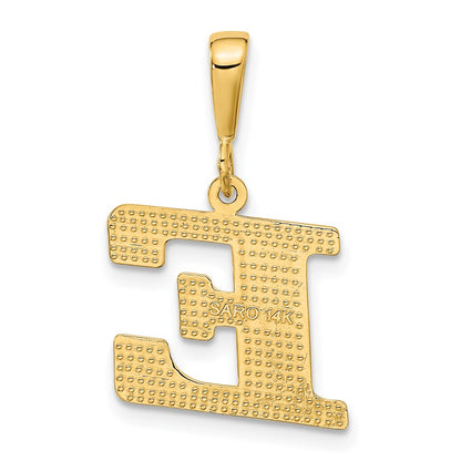 10k Textured Initial E Pendant