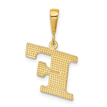 10k Textured Initial F Pendant