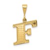 10k Textured Initial F Pendant