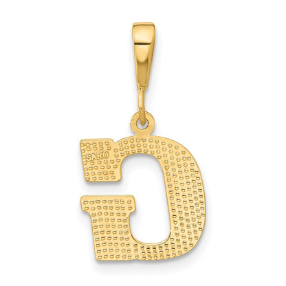 10k Textured Initial G Pendant