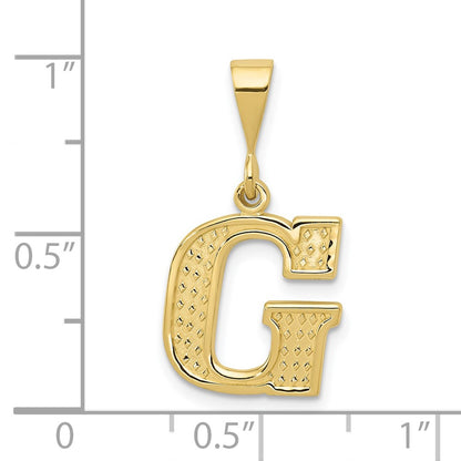 10k Textured Initial G Pendant