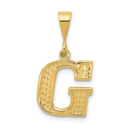 10k Textured Initial G Pendant