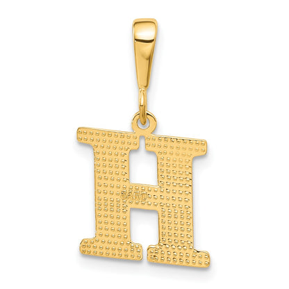 10k Textured Initial H Pendant