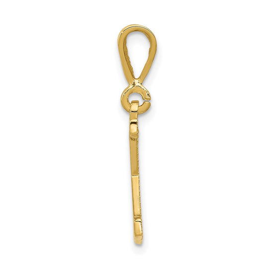 10k Textured Initial K Pendant
