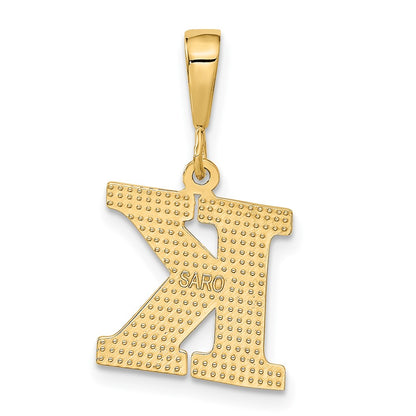 10k Textured Initial K Pendant