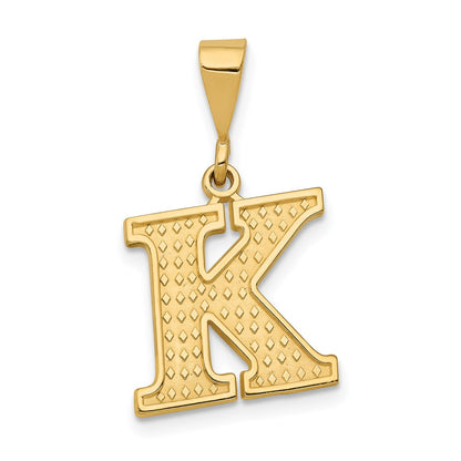 10k Textured Initial K Pendant