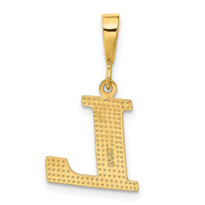 10k Textured Initial L Pendant