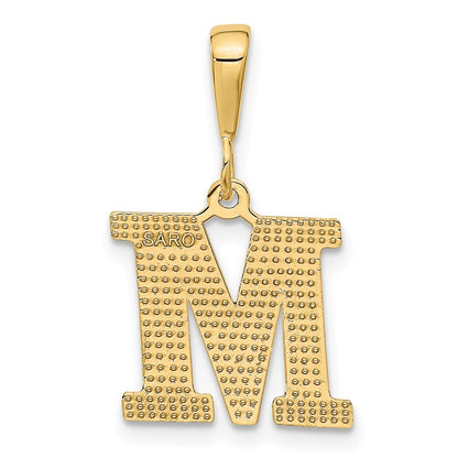10k Textured Initial M Pendant
